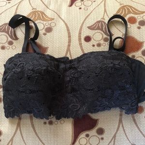 New Aerie Crochet Lace Padded Bandeau Bra